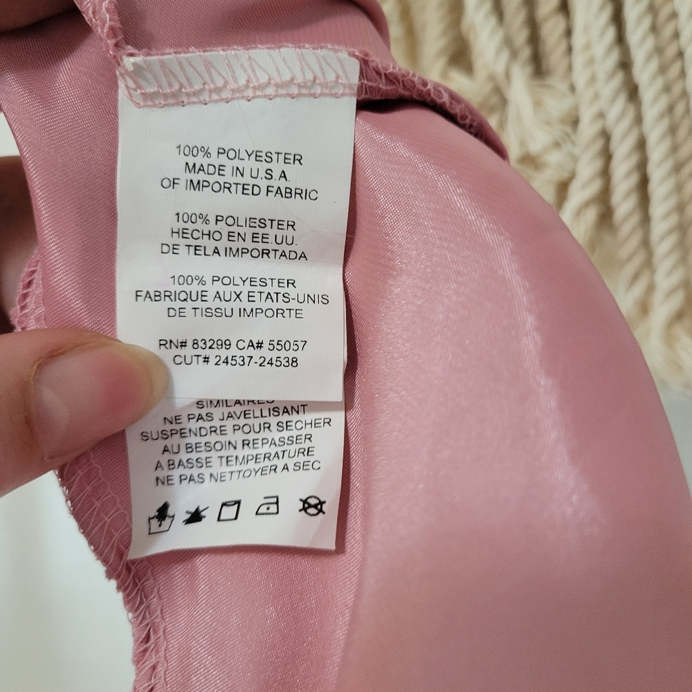 Bebe Pink Satin Cowl Neck Slip Dress - Picture 7 of 8